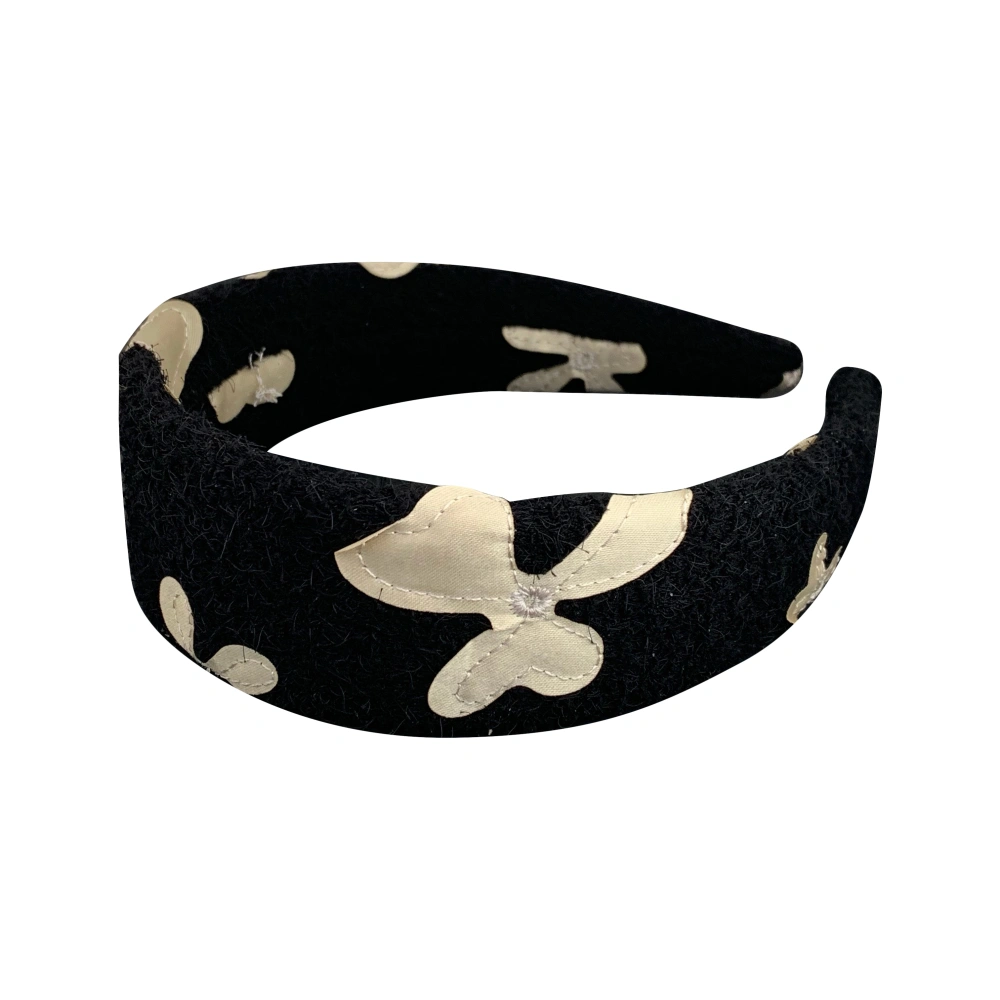 Retro Black And White Flower Headband Sweet