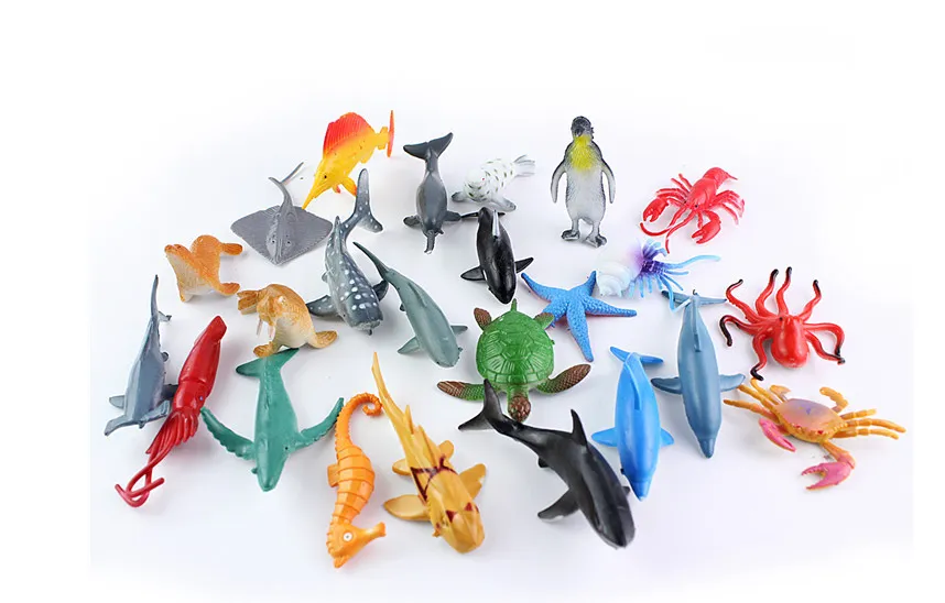 24 Marine Models Simulation Animal Toys Penguin Shark