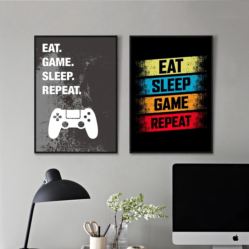 Modern Home Decoration Black And White Game Console Color English Decorative Painting Canvas