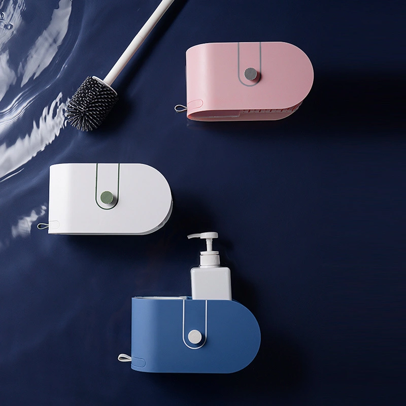 Punch-free Wall-mounted Toilet Brush Without Dead Corners For Household Use