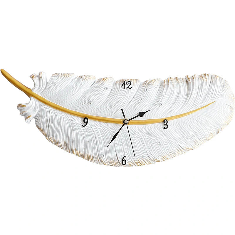 Mute Wall Clock Nordic Style Creative Living Room Background Wall Feather Clock