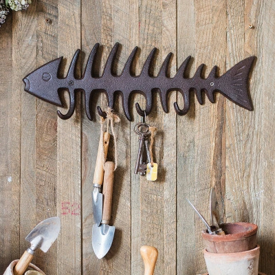 Cast Iron Fishbone Shape Hook Wall Hook