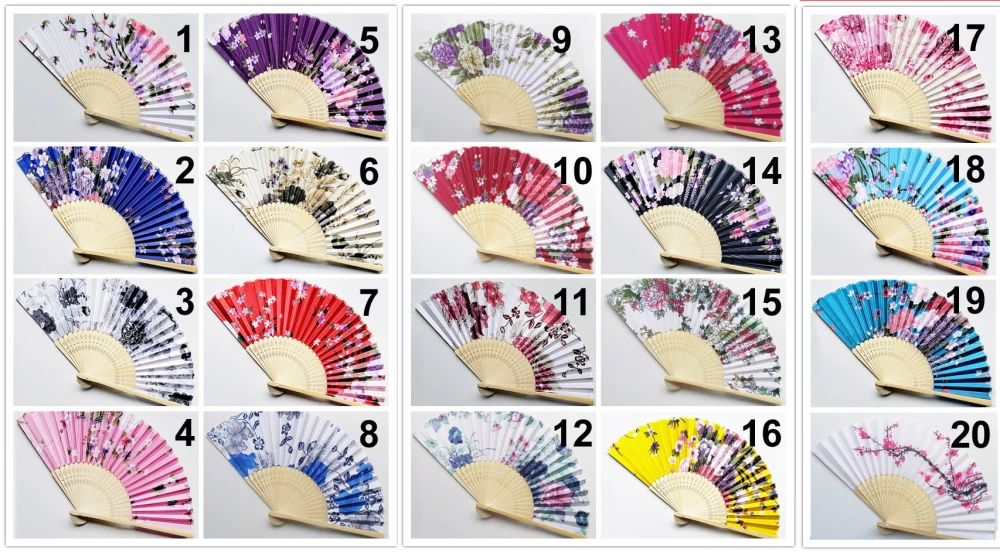 Japanese Style Beautiful Cherry Blossom Satin Cloth Fan