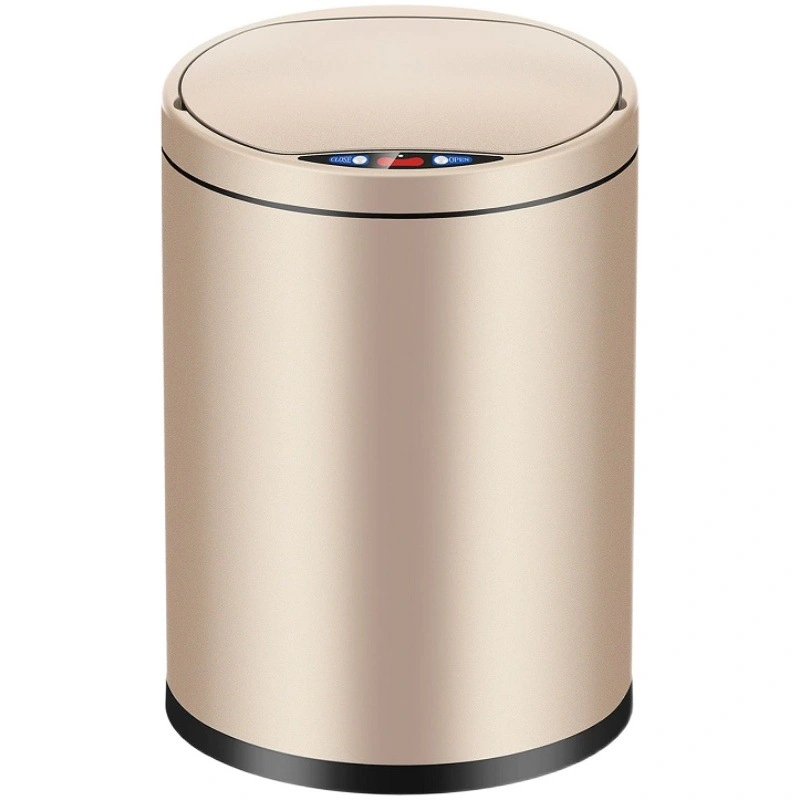 Smart Sensor Trash Can Light Luxury Household Creative Stainless Steel Automatic Clamshell Paper