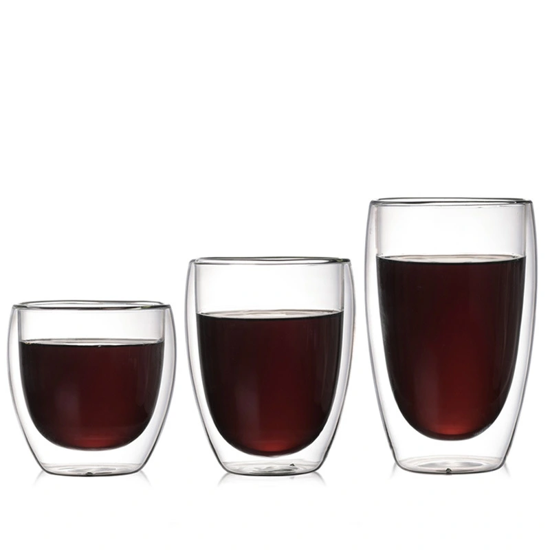 Creative Egg-Shaped Double-Layer Insulated Glass Water Beer Coffee Cup Set Transparent Drinkware