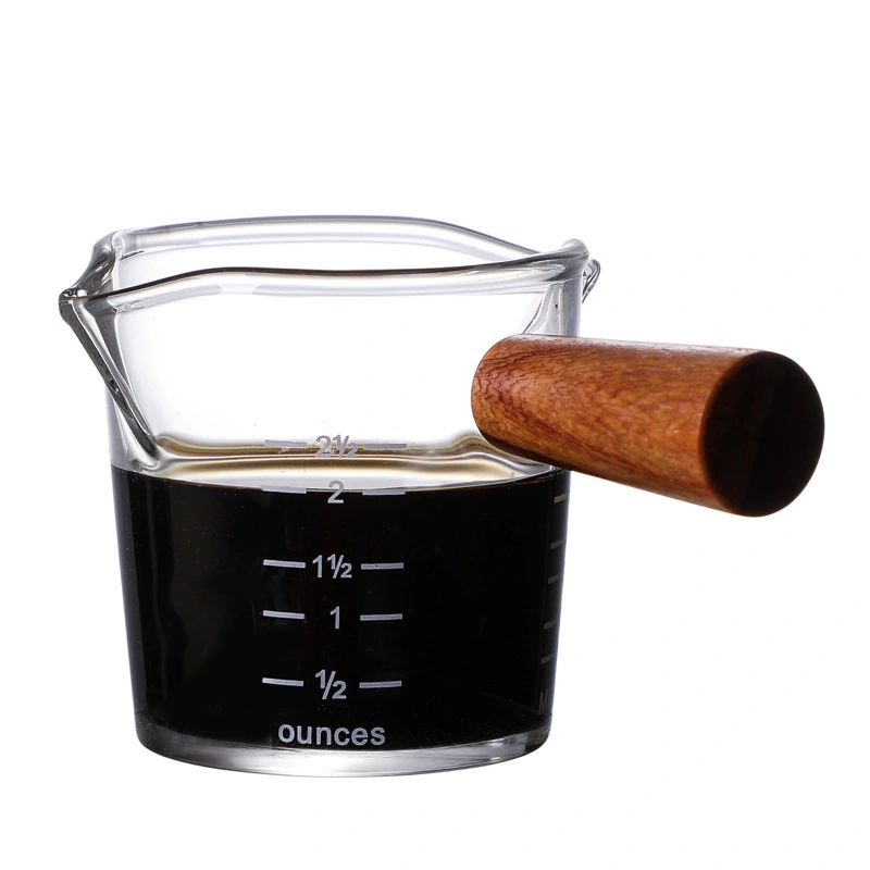 Wooden Handle Double Mouth Milk Cup Coffee Cup