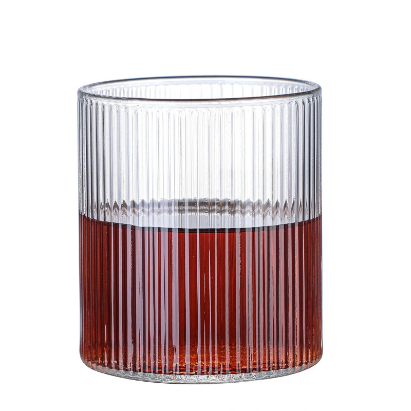 Hot And Cold Resistant Vertical Stripes Striped Glass Coffee Cup