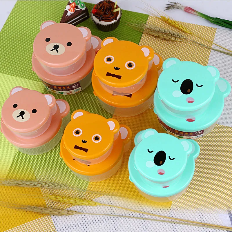 Fruit Box, Fresh-keeping Box, Cartoon Small Children's Cute Plastic Lunch Box, Round Sealed Lunch Box