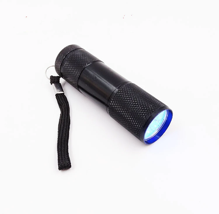 Curing Lamp Light 9 LED 395nm UV Blacklight Flashlights Jewelry Tool