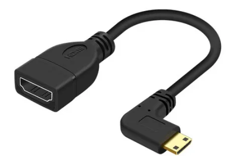 Left Angle Mini HDMI Male To HDMI Female Adapter Cable Connector