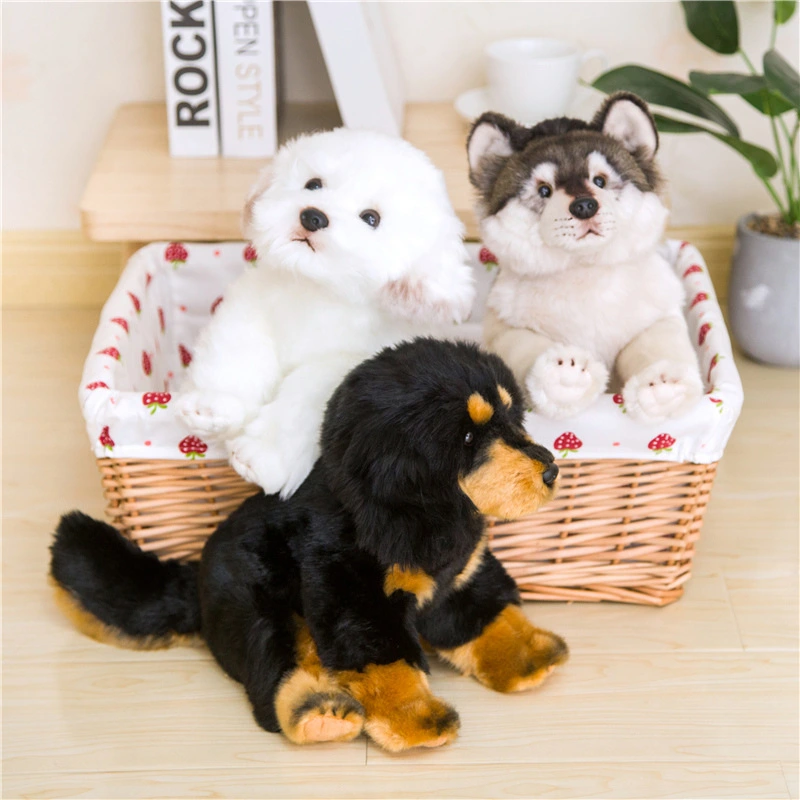 Simulation Wolf Plush Toy Gray Wolf Doll, Realistic Prairie Wolf Doll