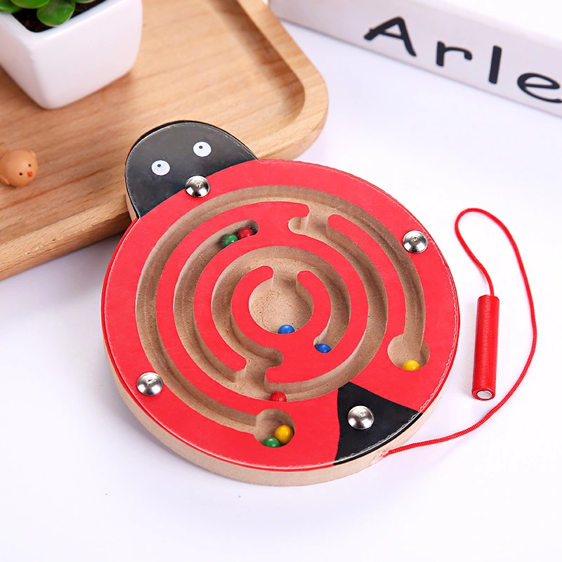 Children's Educational Toys Magnetic Pen Ball Maze Animal Track Wooden Early Education Parent-child Intelligence Game