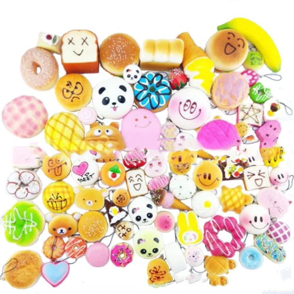 Toy Simulation Bread Cake Strawberry Panda Random Style Squeeze Music