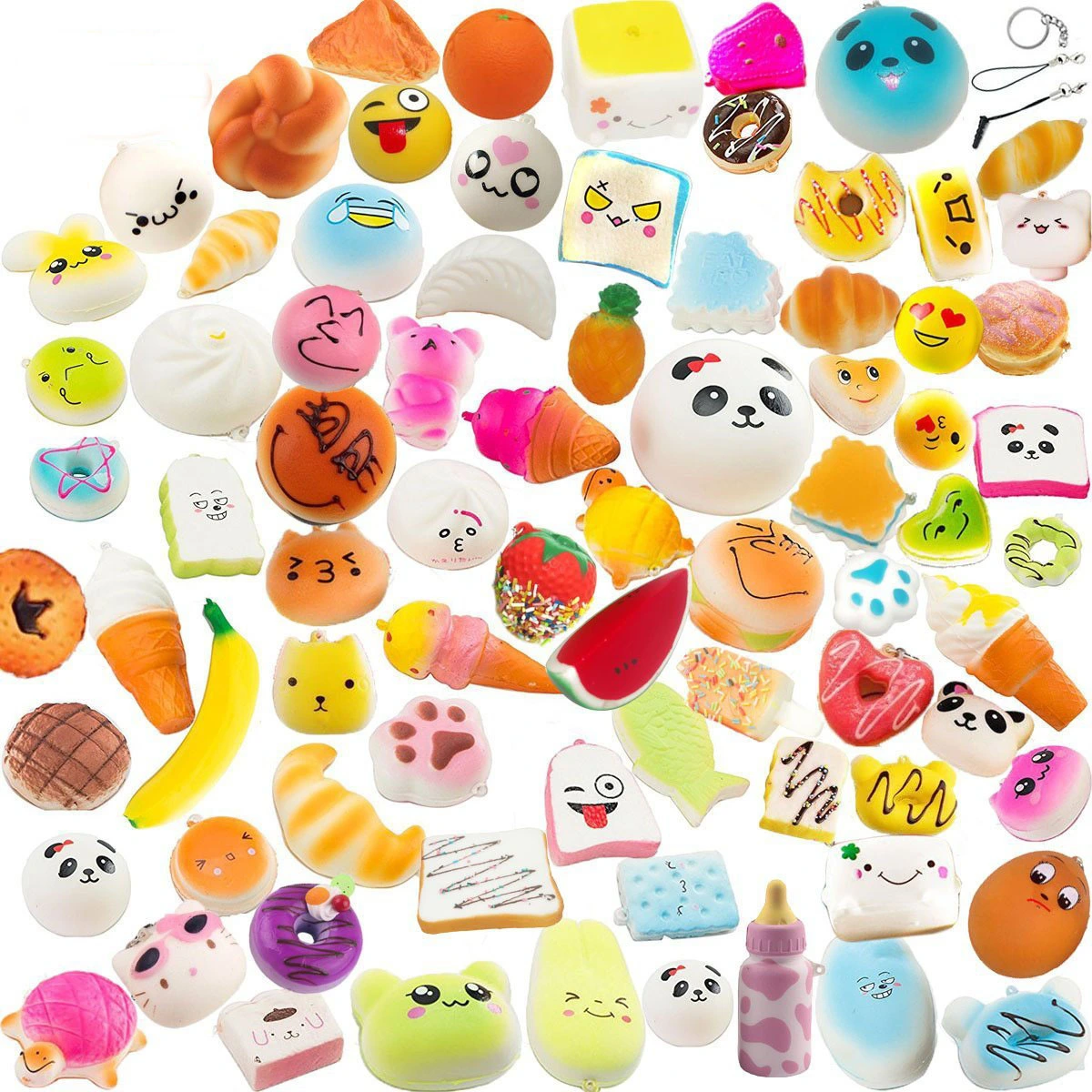 Toy Simulation Bread Cake Strawberry Panda Random Style Squeeze Music