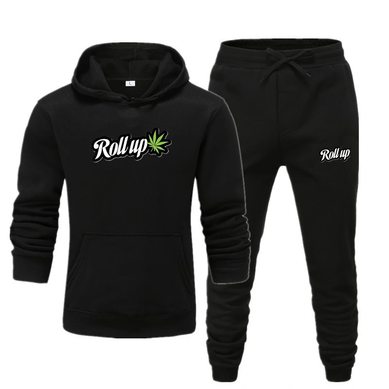 Fashion Letter Print Hooded Sweatshirt Set