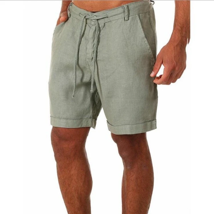 Men's Shorts With Solid Color Lace-up Sweatpants