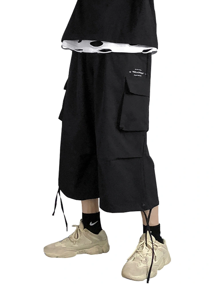 Overalls Korean Style Trendy Loose Wide-leg Pants Trendy Brand Hip-hop Pants Casual Shorts