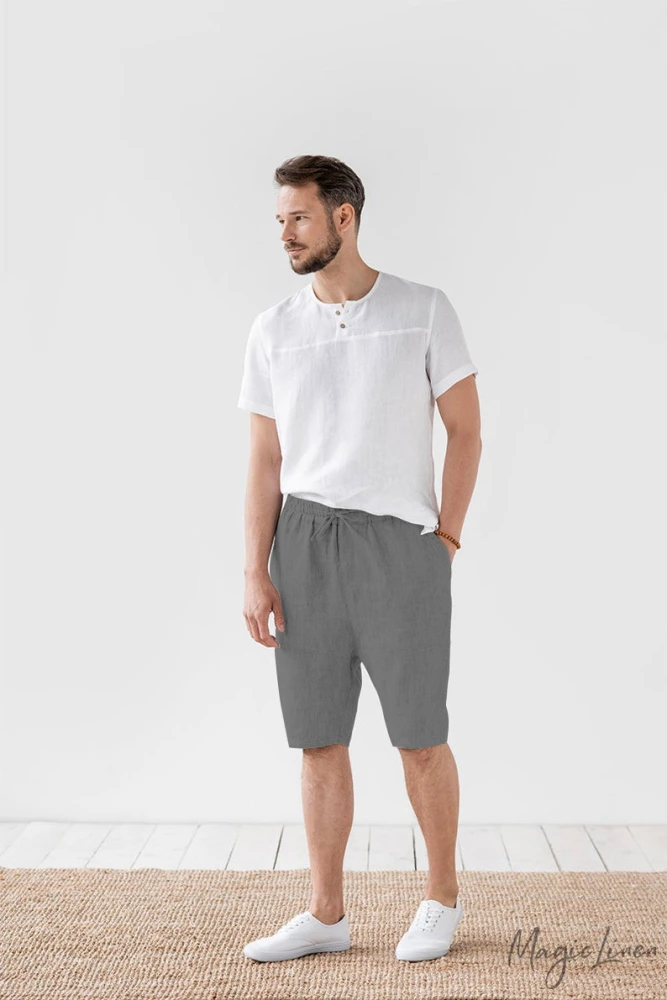 Loose Cotton And Linen Shorts Summer Casual Cropped Pants