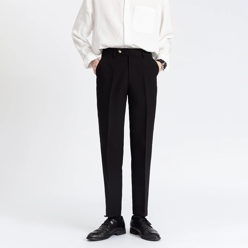 Draping Casual Men's Nine-point Suit Trousers Straight