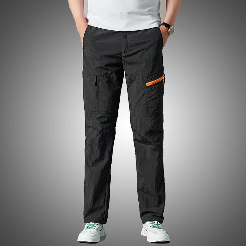 Ice Silk Straight Loose Multi-pocket Casual Quick-drying Hiking Long Pants