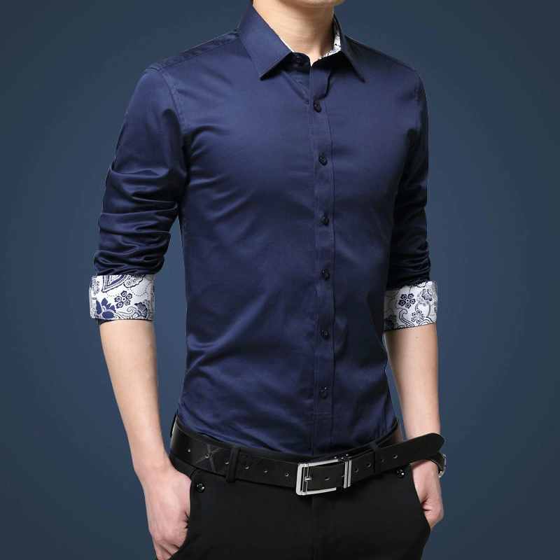 Slim-fit Youth Cotton Casual Business White Shirt