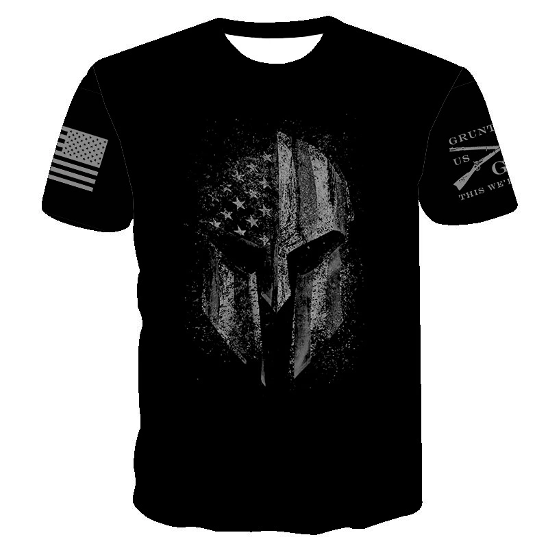 3DT Shirt Personality Loose Print Men's T-shirt