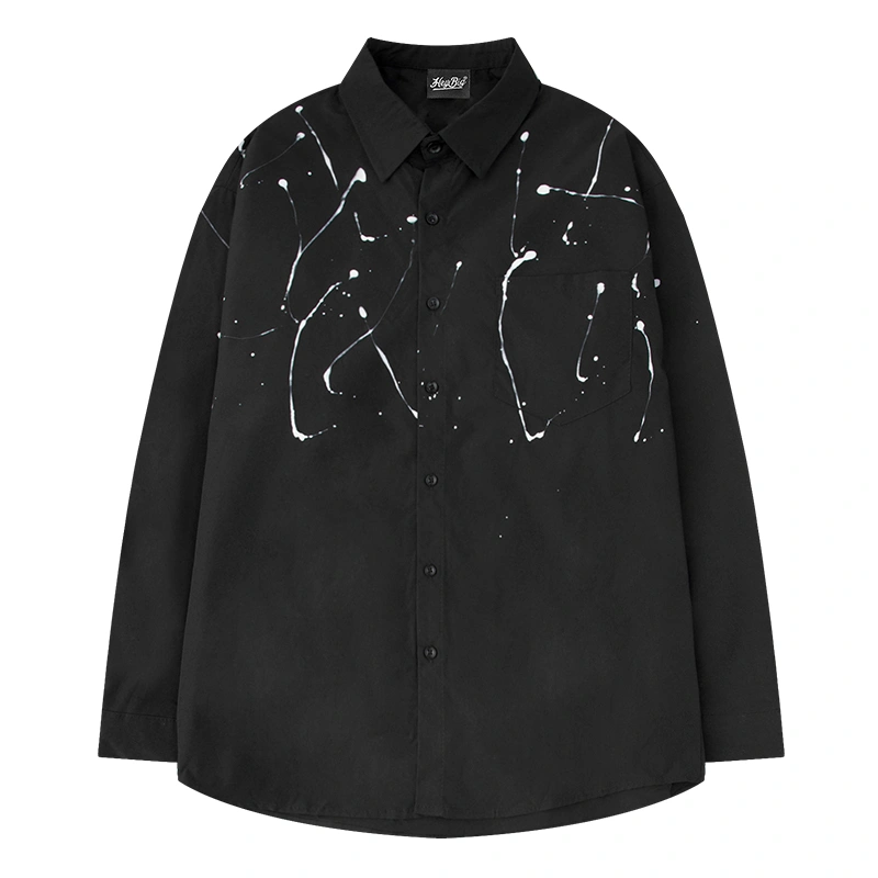 Graffiti Splash Ink Printing Loose Shirt Jacket Trend