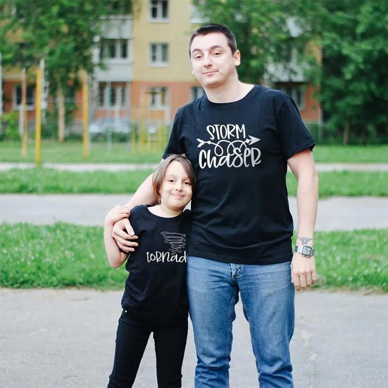 Father And Son Short Sleeve Dad Son T Crew Neck Top Europe And America