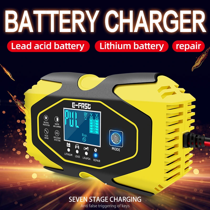 E-Fast12V 24V Motorcycle Charger Car Battery Charger Lithium Lead-acid Battery Charging