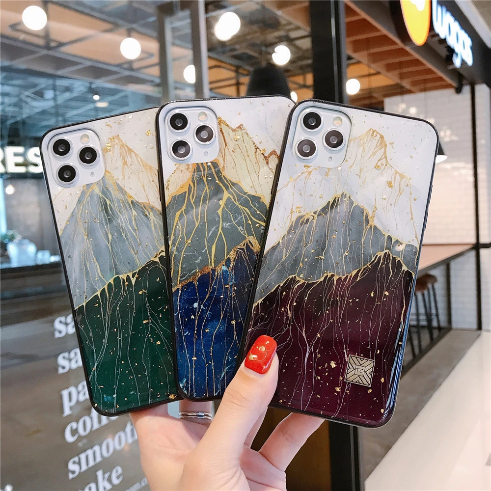 Gold Foil Epoxy Creative Mountain Phone Case