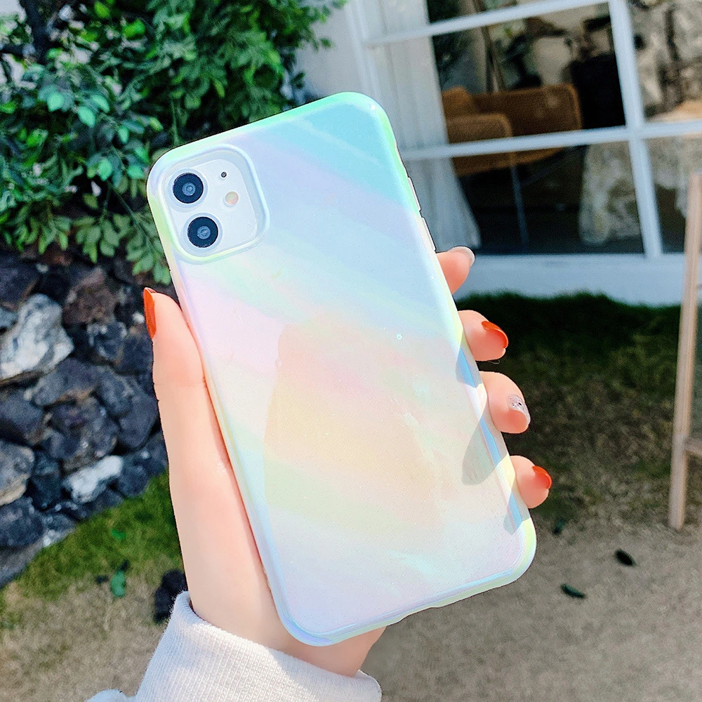 Compatible with Apple , Blu-ray Glitter Gradient Color Laser Phone Case