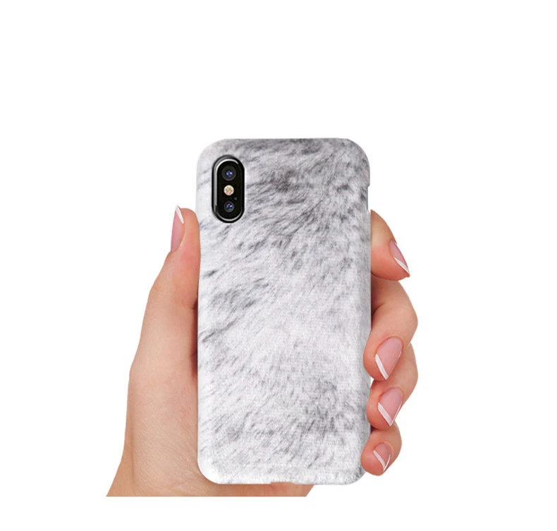 Simple Mink Hair Anti-fall Mobile Phone Case