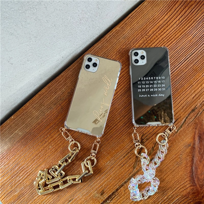 Ins Art Style Bracelet Letter Beauty Mirror Phone Case For Apple IPhone11 12 XS Mirror Case