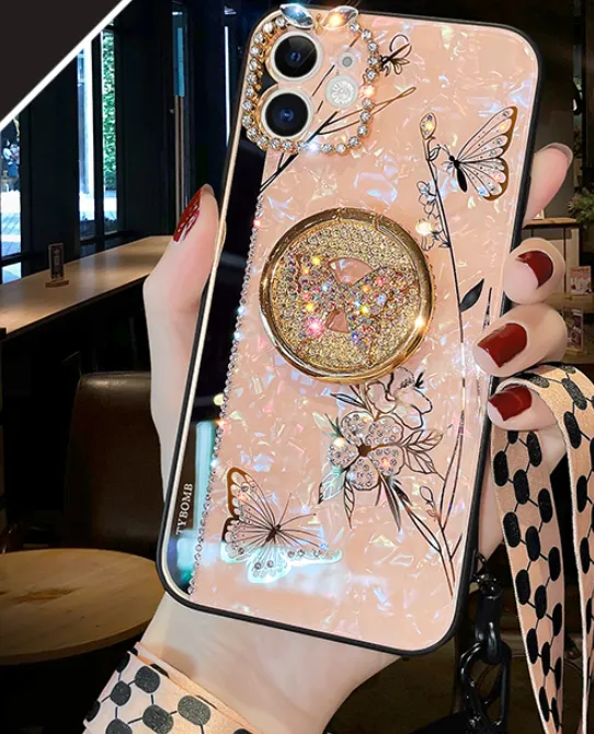 Compatible with Apple , Dielianhua Is Suitable For Apple 12pro Mobile Phone Case Apple 12 Protective Cover All-inclusive Acrylic Rhinestone Manufacturer