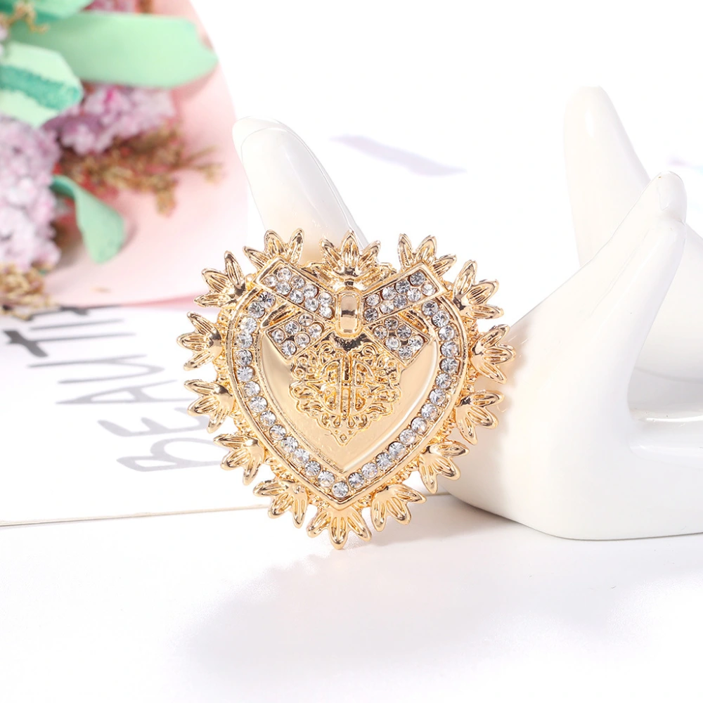 Fashion Alloy Rhinestone Love Brooch