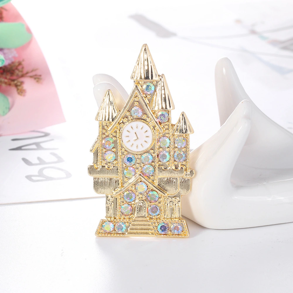 Fashion Creative Castle Alloy Diamond Brooch