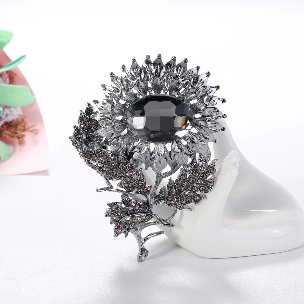 Fashion Alloy Rhinestone Sunflower Brooch