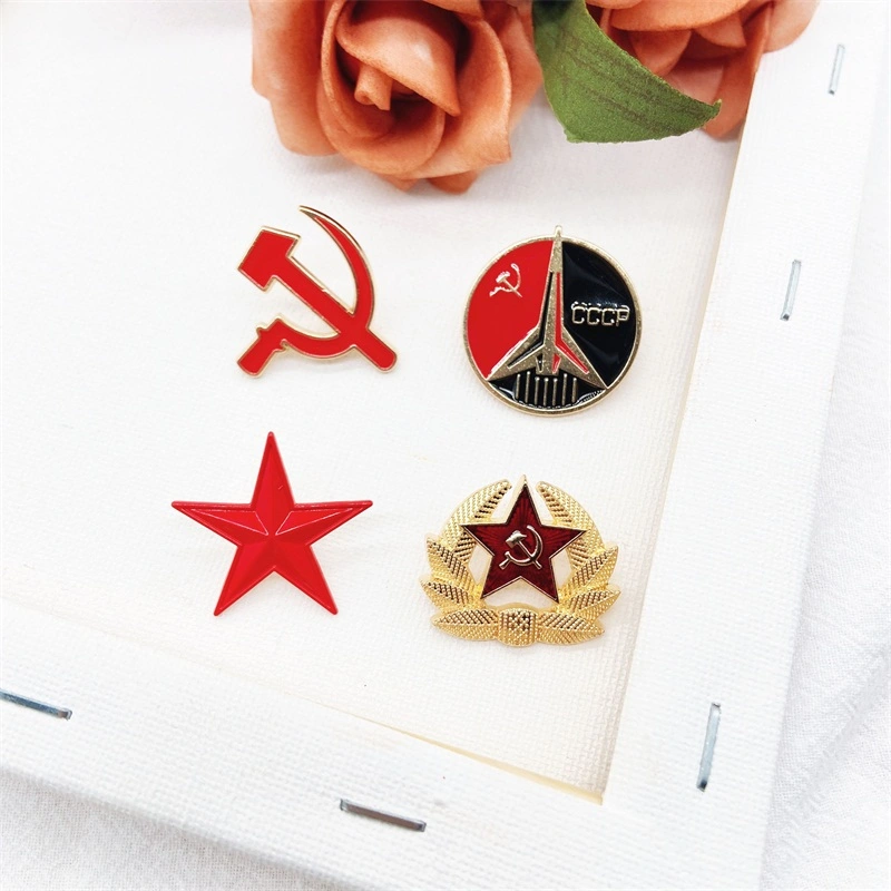 Retro Hammer Five-pointed Star Space Agency Series Brooch Badges