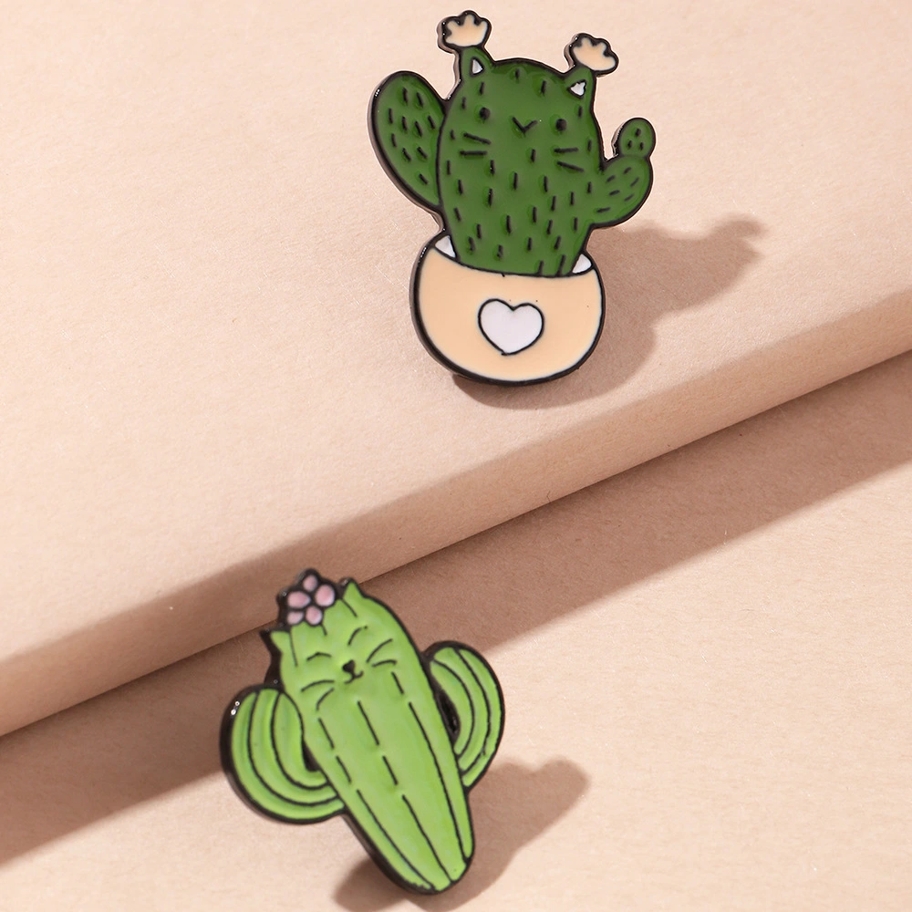 Cartoon Creative Cactus Series Brooch