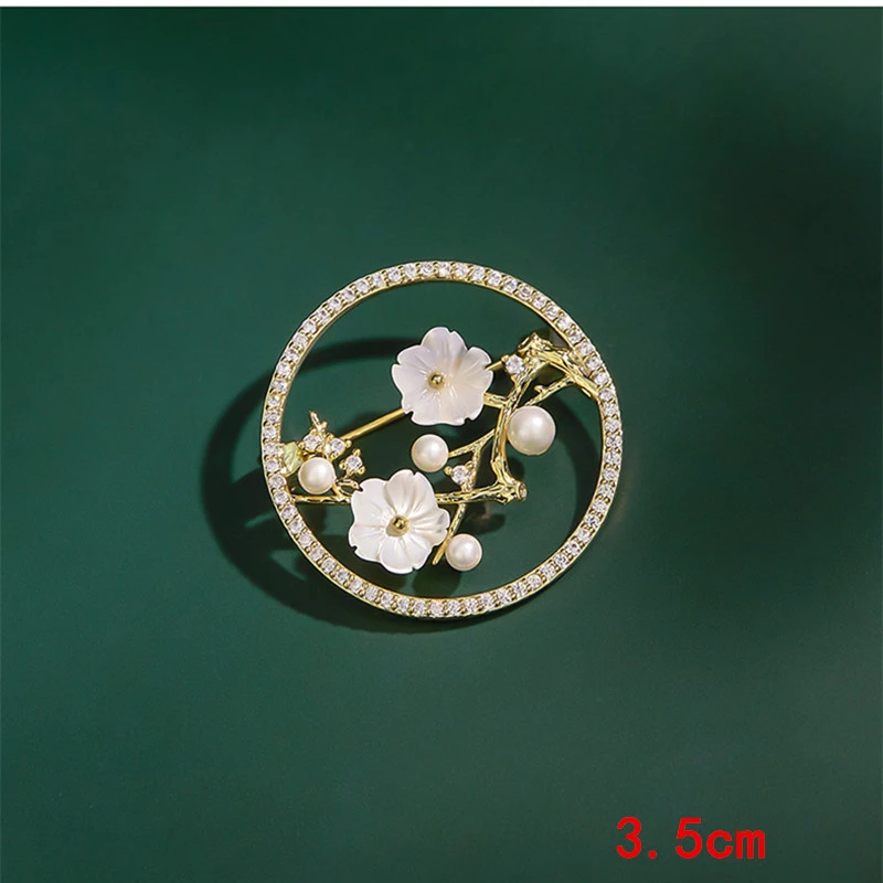 Chinese Style Hollow Flower Plant Brooch Costume