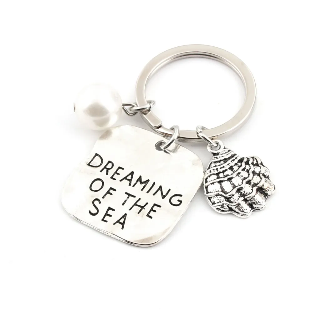 Keychain Custom Small Gift Pendant Foreign Trade Metal Pearl Summer Ocean