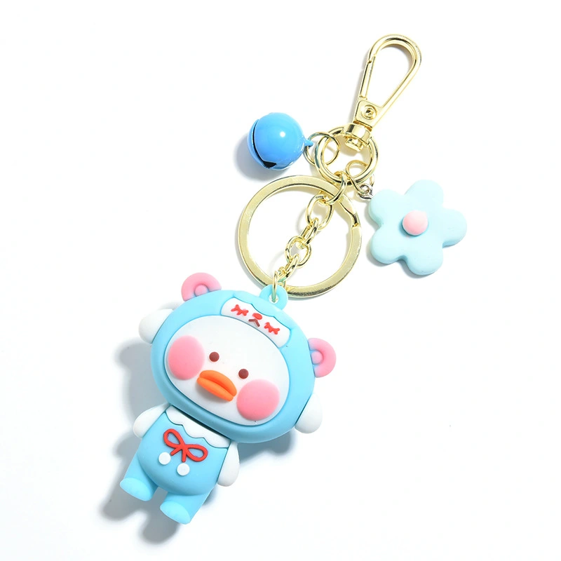 Net Red Cartoon Epoxy Dudu Duck Doll Keychain Pendant Creative Car Key Chain Ring Activity Gift