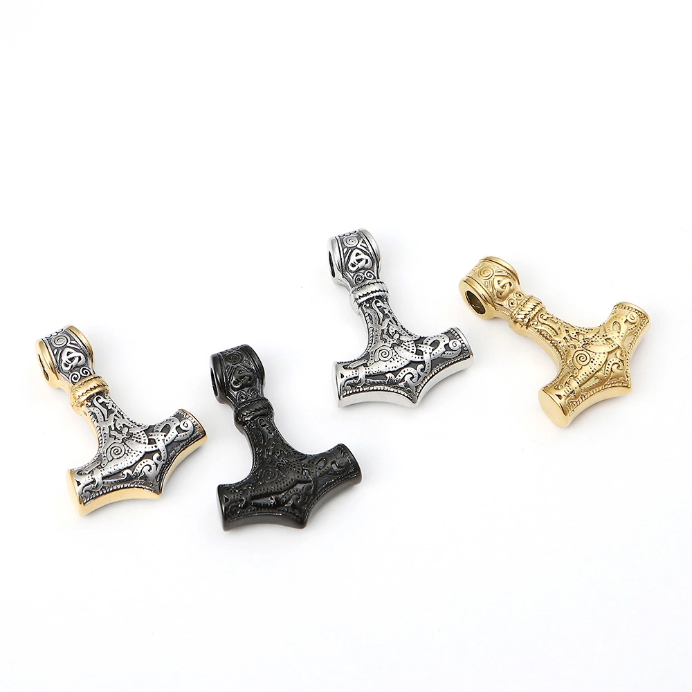 Stainless Steel Viking Thor's Hammer Pendant Gold