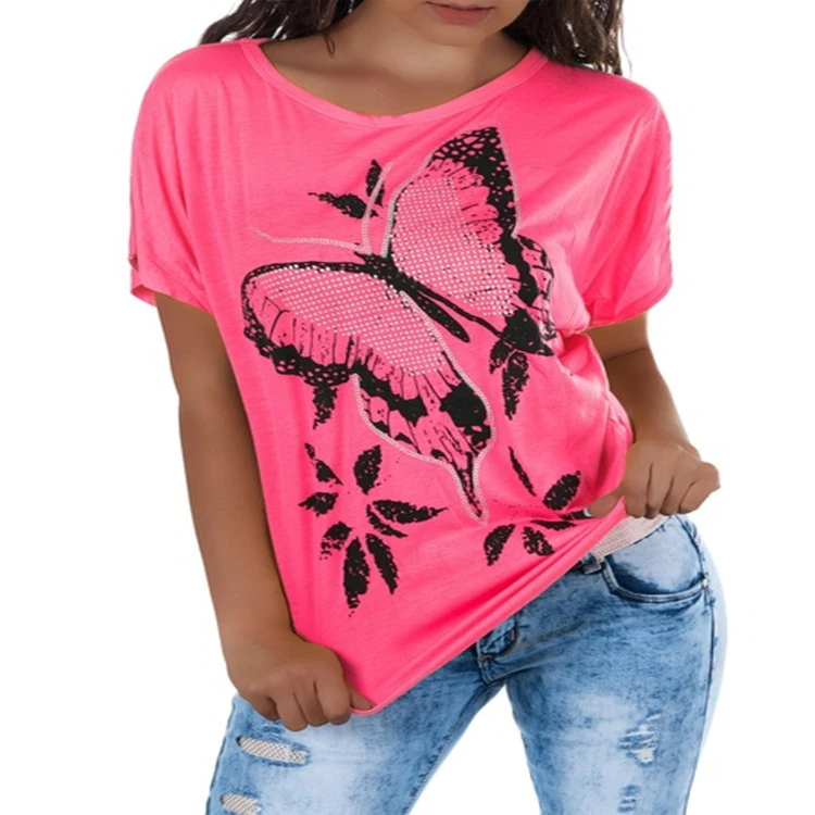 Pullover Round Neck Loose-fit Women's T-shirt