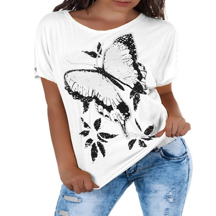 Pullover Round Neck Loose-fit Women's T-shirt