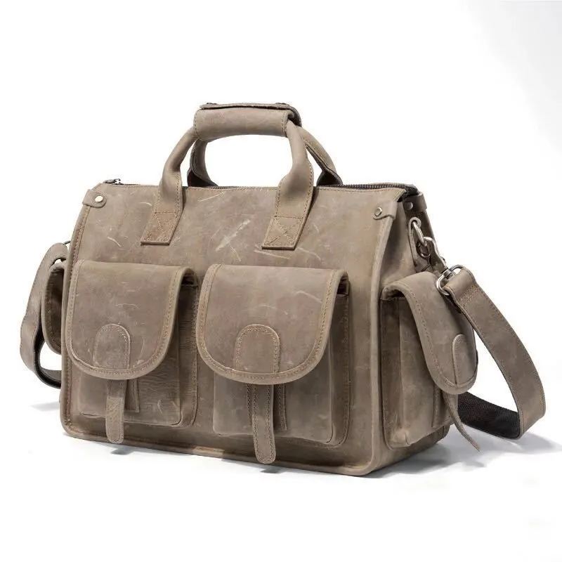 Imported First Layer Cowhide One-shoulder Messenger Bag For Men