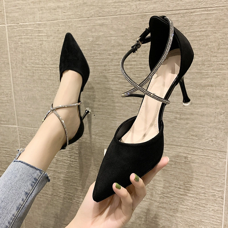 Stiletto Rhinestone Simple And Fashionable High Heels