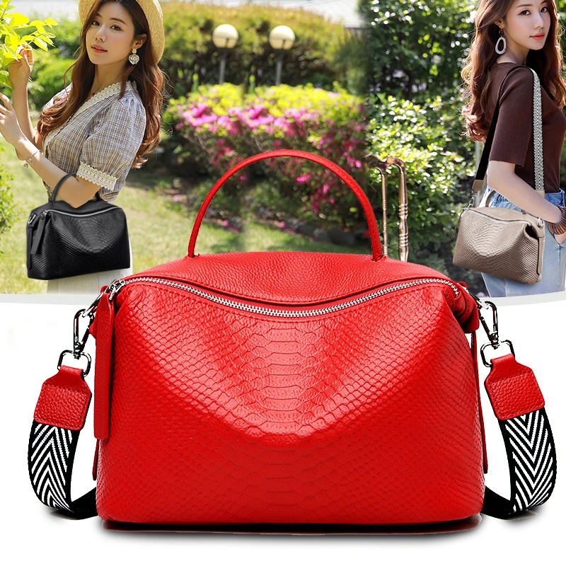 Fashion Trendy Portable First Layer Cowhide Ladies One-shoulder Messenger Bag