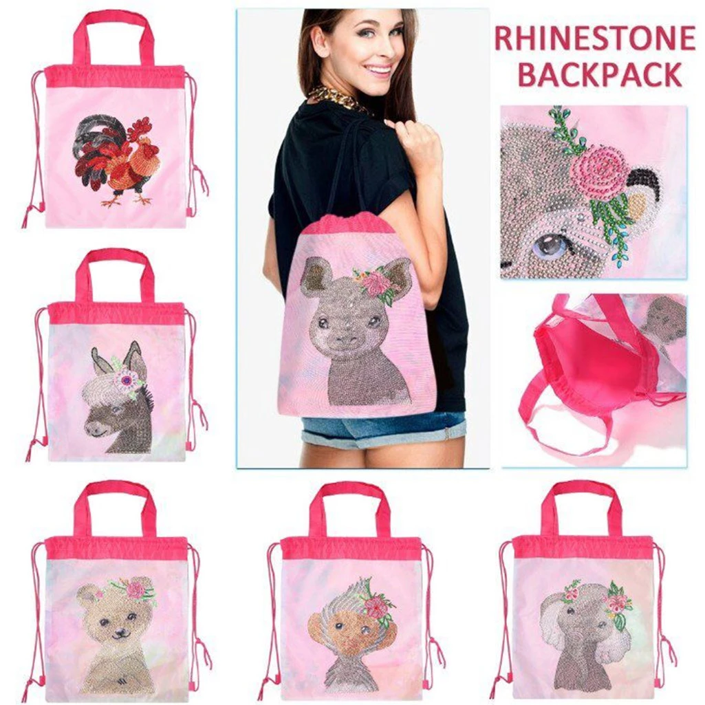 Creative Foreign Trade DIY Diamond Drawstring Back Bag Shopping