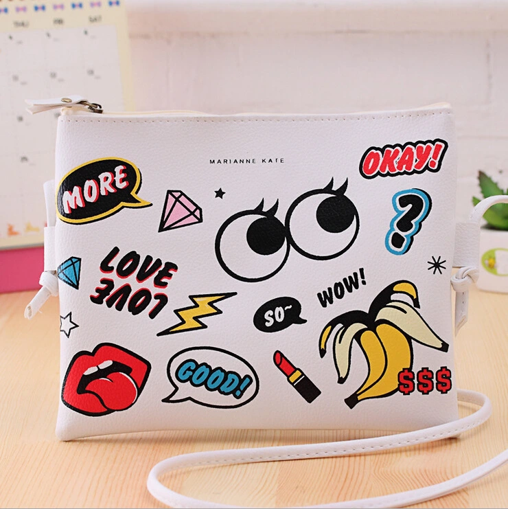 Weekend Carnival Ladies Cartoon Leather Shoulder Messenger Bag Cute Clutch Bag Backpack Clutch Bag